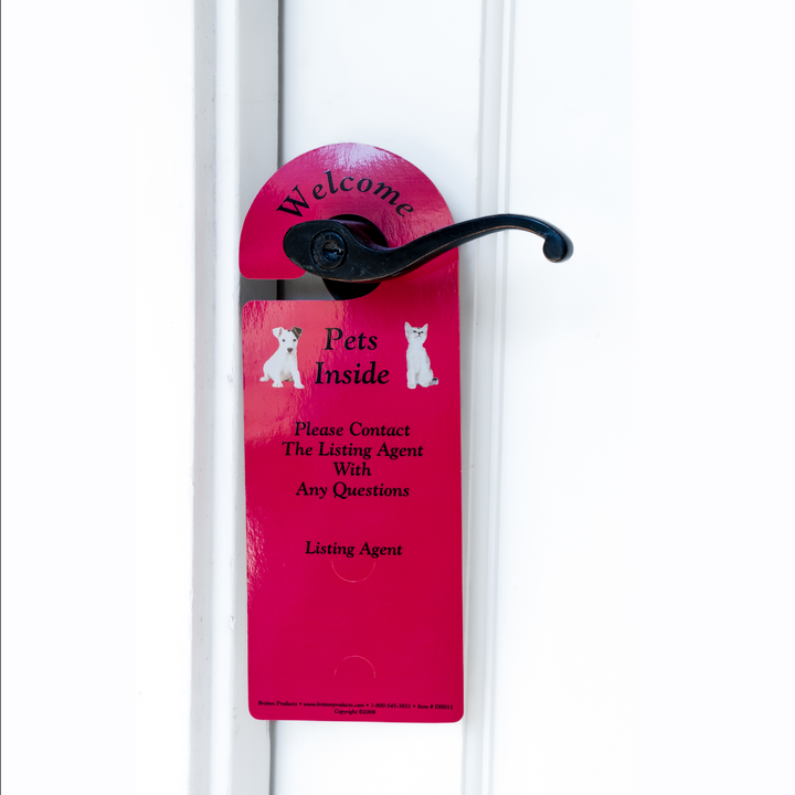 Double Sided Door Hanger - FINAL SALE Marketing Welcome, Pets Inside  