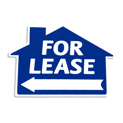 House Shaped Sign | For Lease Sign Blue  