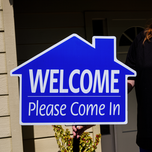 House Shaped Sign | Welcome Please Come In Sign   