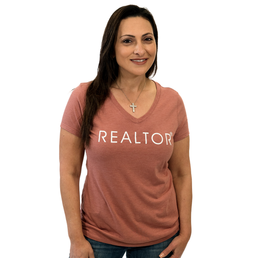 REALTOR® | Women’s Perfect Tri V-Neck Tee Apparel Blush Frost X-Large 