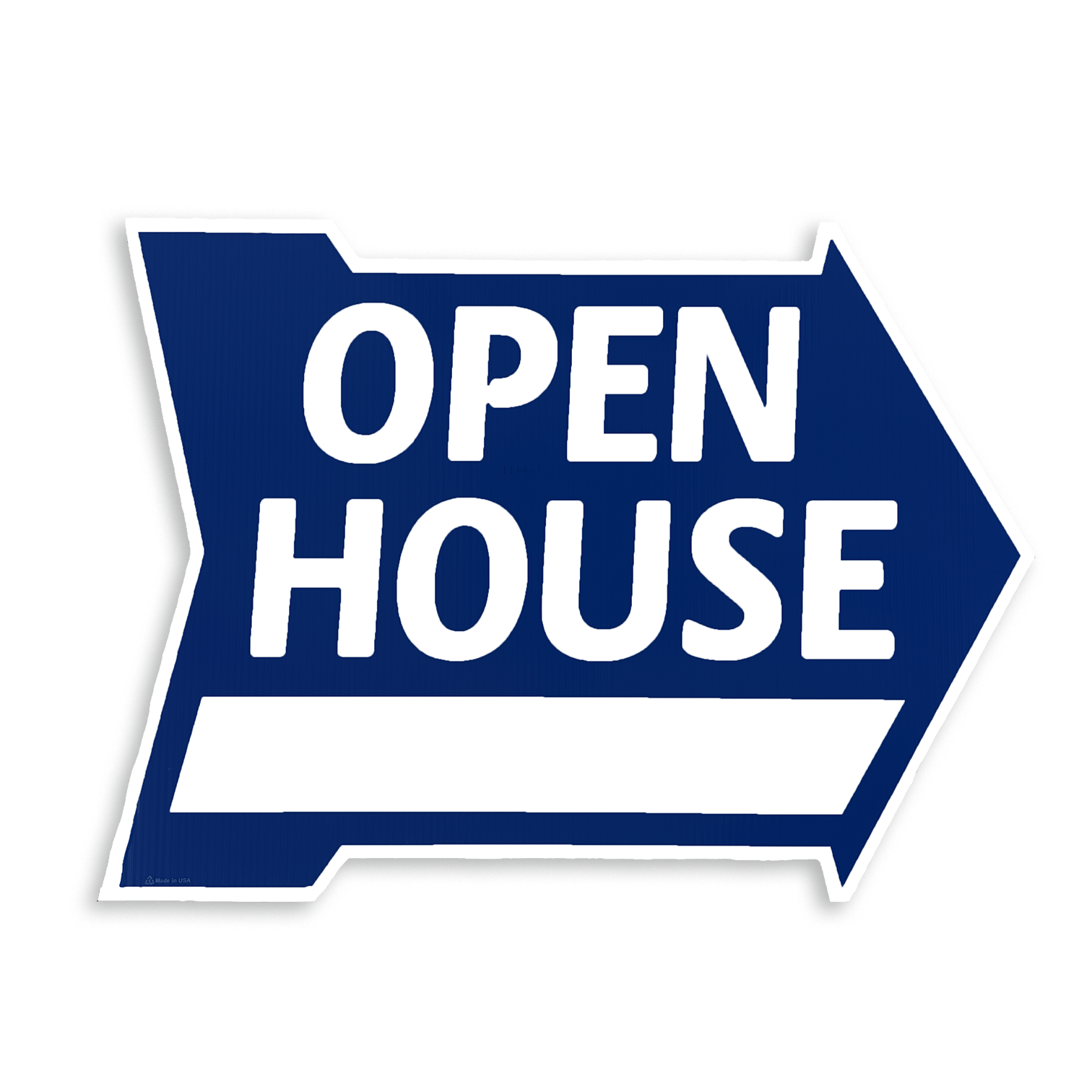Arrow Shaped "Open House" Sign Sign Blue  