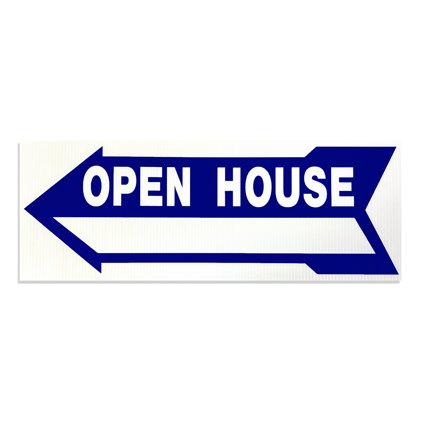 Open House Arrow Sign - 9" X 24" Sign Blue  