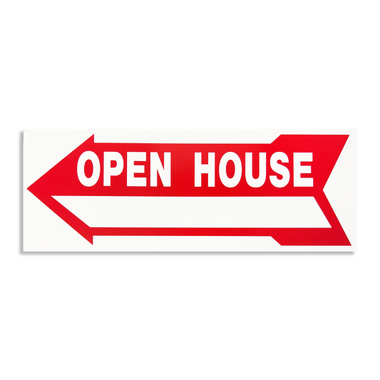 Open House Arrow Sign Sign Red  