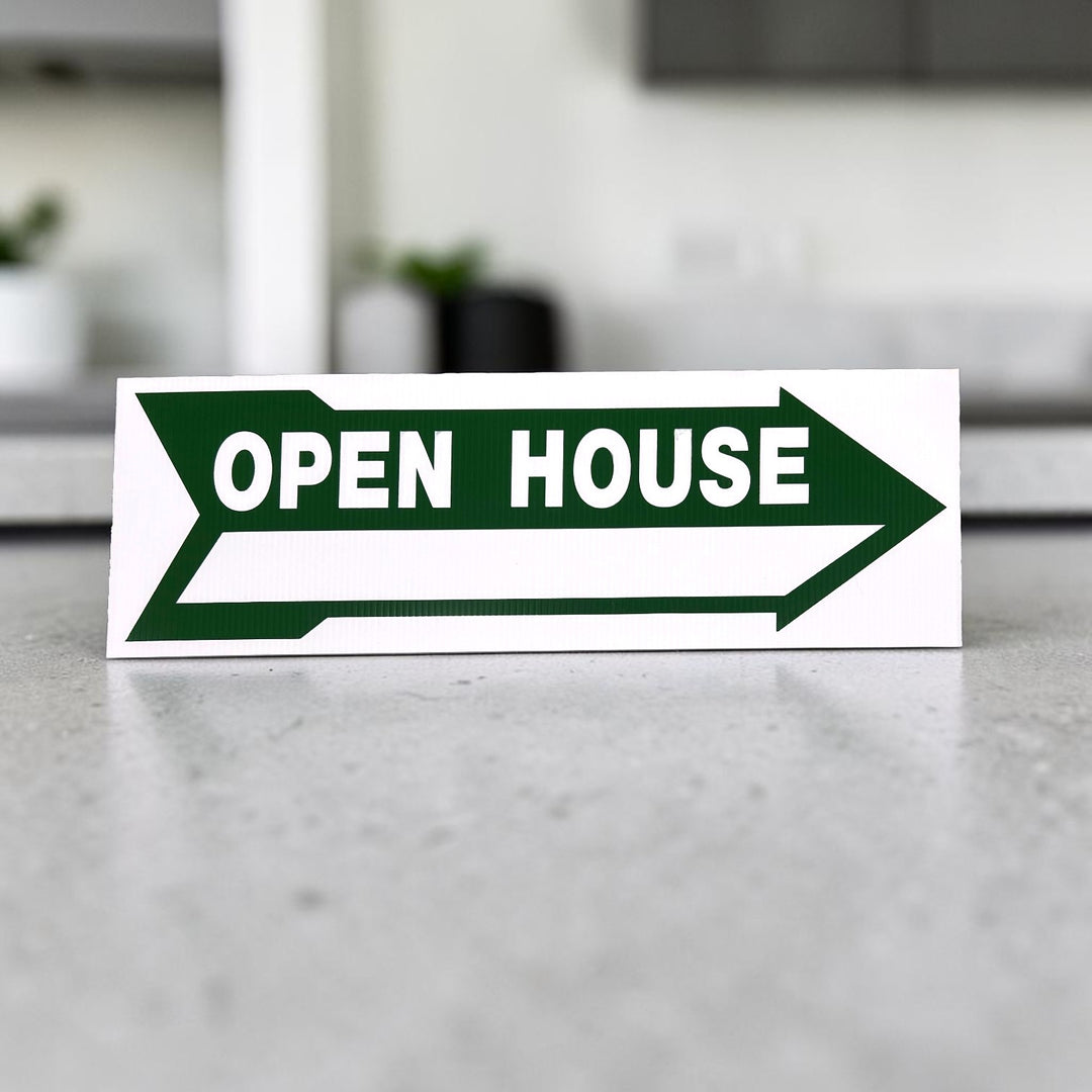 Open House Arrow Sign Sign Green
