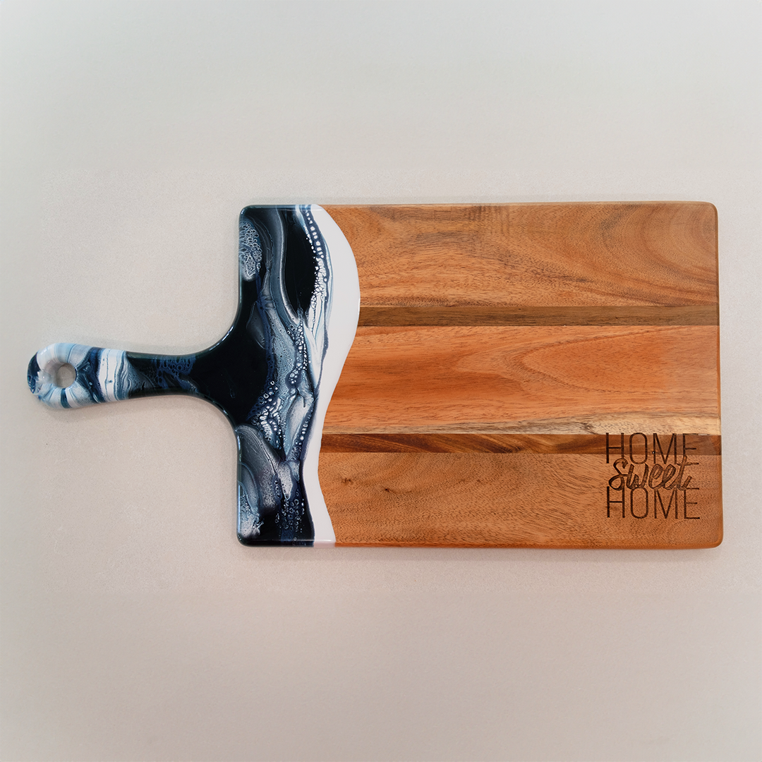 Home Sweet Home | Serving Board Cutting Board Large Navy Waves 