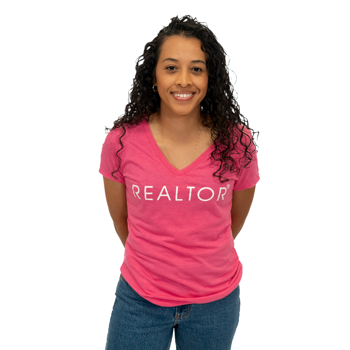 REALTOR® | Women’s Perfect Tri V-Neck Tee Apparel Fuchsia Frost X-Small 