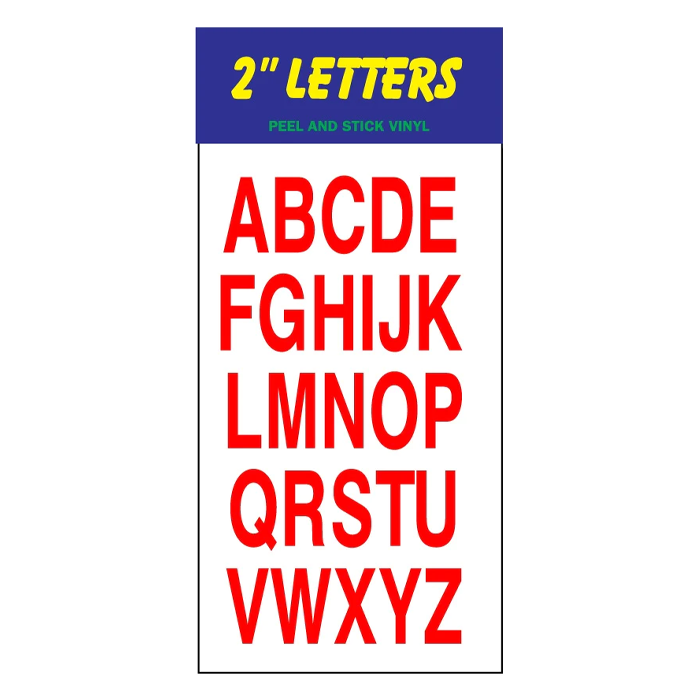 Vinyl Sign Stickers Stickers Letters Red 2"