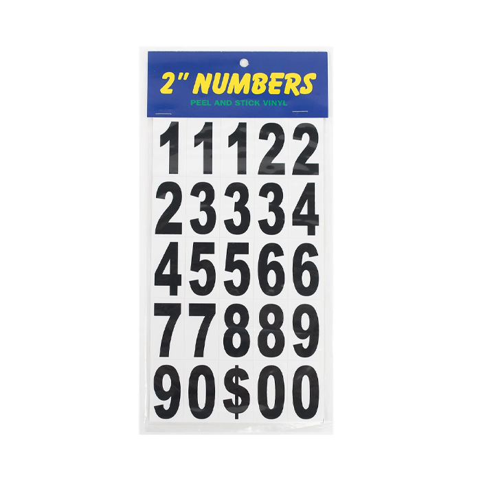 Vinyl Sign Stickers Stickers Numbers Black 2"
