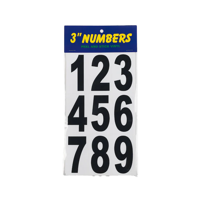 Vinyl Sign Stickers Stickers Numbers Black 3"