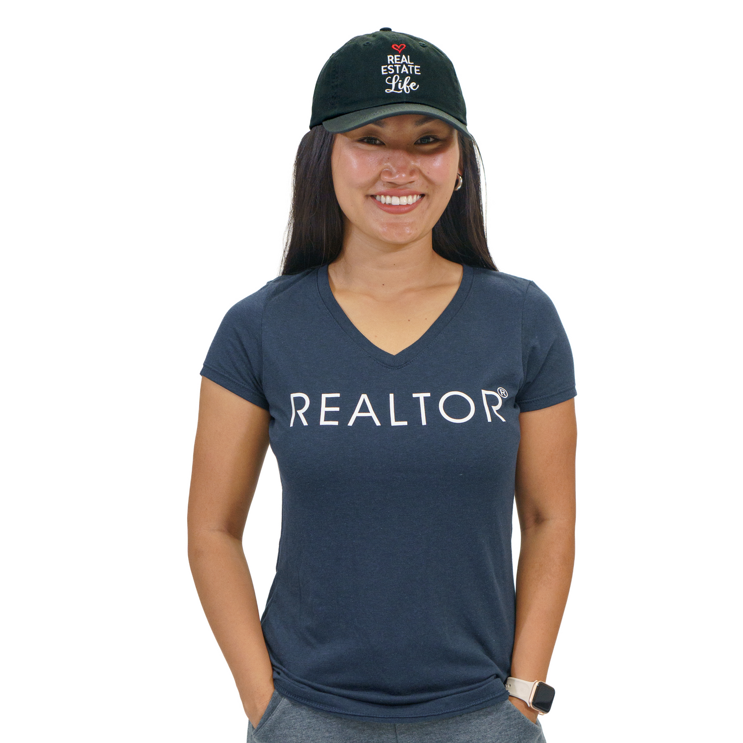 REALTOR® | Women’s Perfect Tri V-Neck Tee Apparel Small Navy 