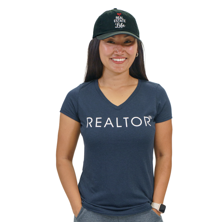 REALTOR® | Women’s Perfect Tri V-Neck Tee Apparel Navy Frost X-Small 