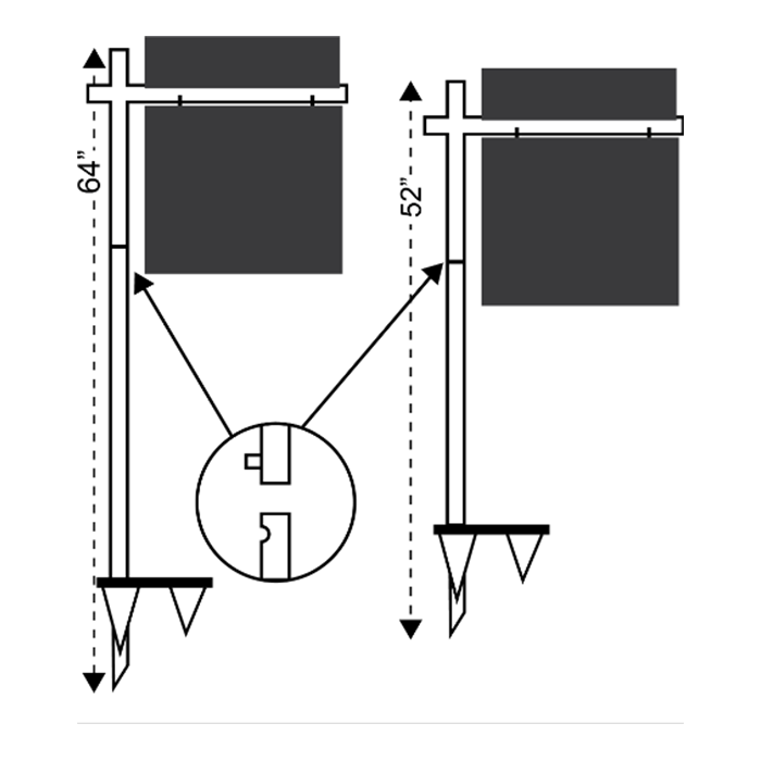 Colonial L-Post Sign Stand 64"