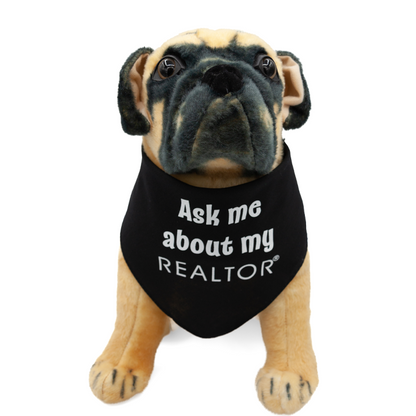 Dog Bandana - Ask Me About My REALTOR® Dog Apparel Large Black 