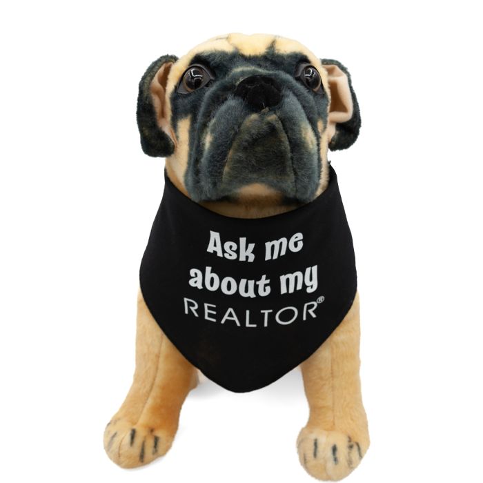 Dog Bandana - Ask Me About My REALTOR®- FINAL SALE Dog Apparel Large Black 