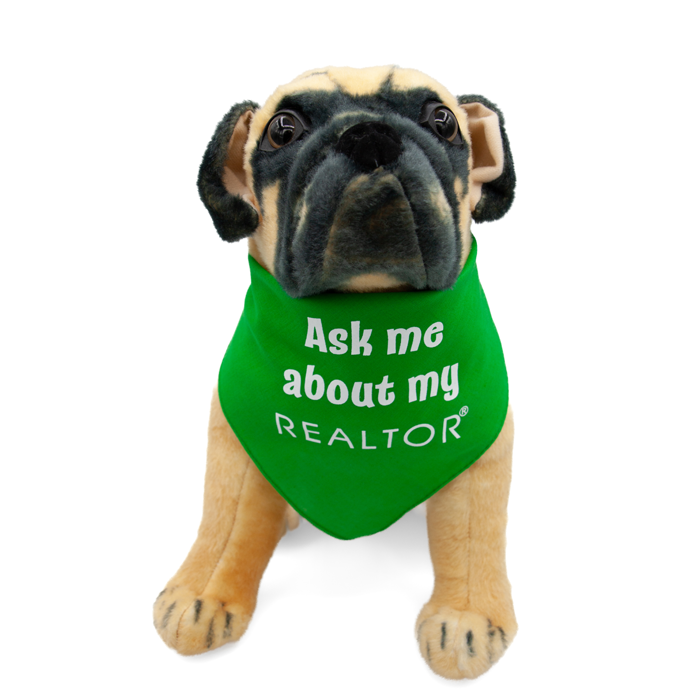 Dog Bandana - Ask Me About My REALTOR® Dog Apparel Large Green 