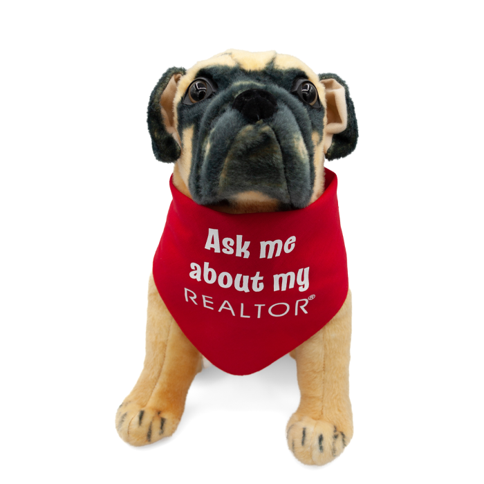 Dog Bandana - Ask Me About My REALTOR® Dog Apparel Large Red 