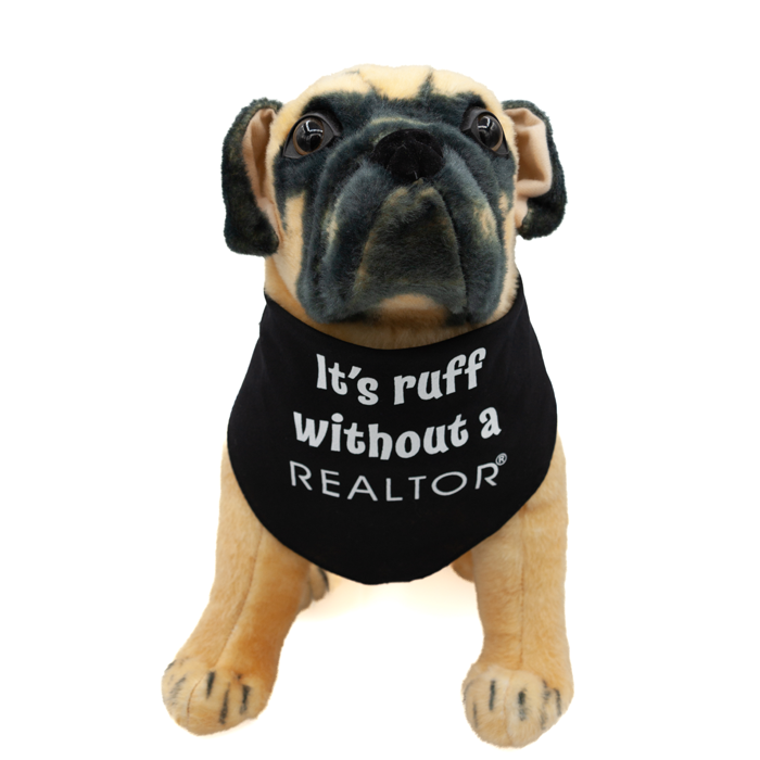 Dog Bandana - It's Ruff Without a REALTOR® Dog Apparel Large Black 