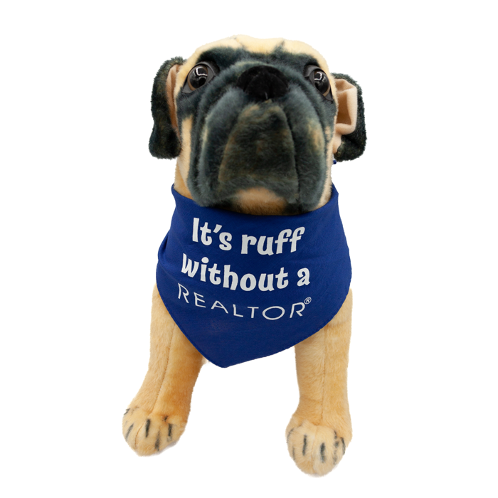 Dog Bandana - It's Ruff Without a REALTOR®- FINAL SALE Dog Apparel Large Blue 