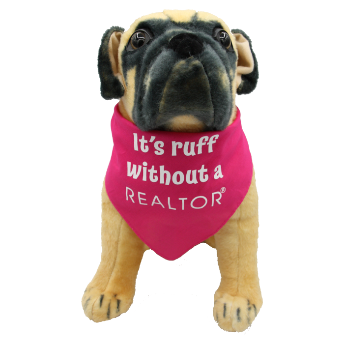 Dog Bandana - It's Ruff Without a REALTOR®- FINAL SALE Dog Apparel Large Hot Pink 