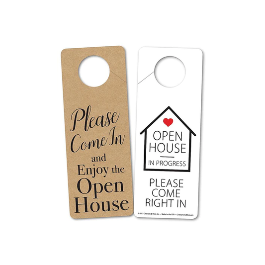 Double Sided Door Hanger Marketing Welcome Open House  