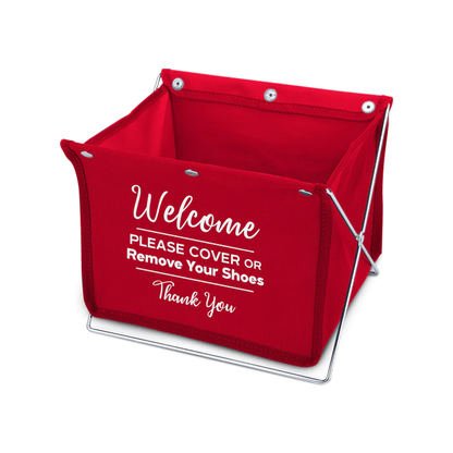 Foldable Shoe Cover Holder Open House Supplies Red  