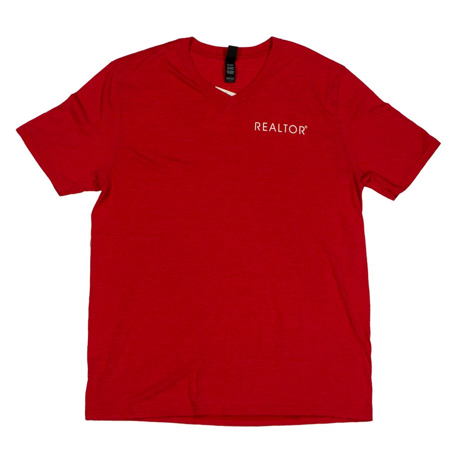 REALTOR® | Men's V-Neck T-Shirt - FINAL SALE Apparel Medium Heathered Red