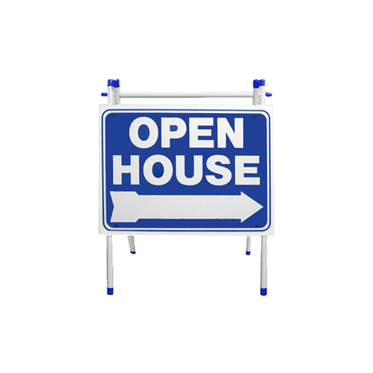 Plastic A-Frame w/ Open House Sign Sign Blue  
