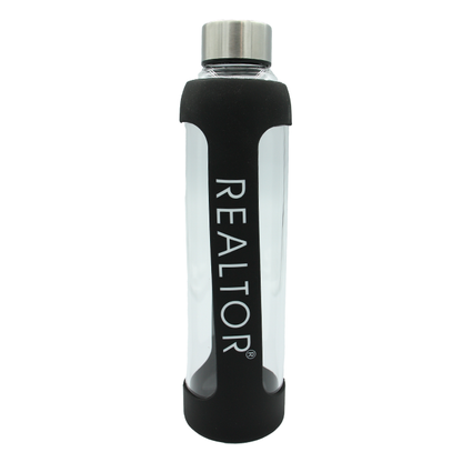 REALTOR® | Glass Water Bottle - FINAL SALE Drinkware Black  