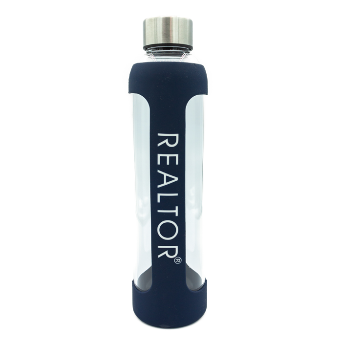 REALTOR® | Glass Water Bottle - FINAL SALE Drinkware Navy  