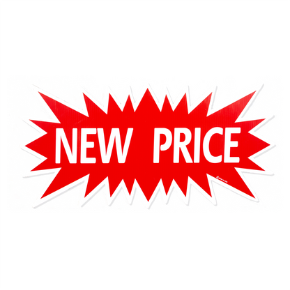 Sunburst - New Price Sign Red  
