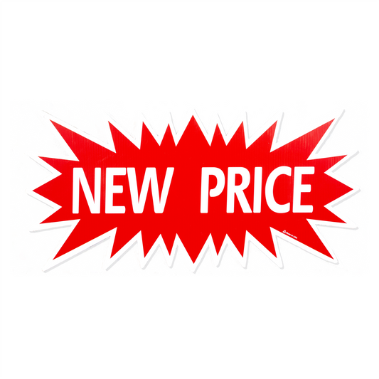 Sunburst | New Price Sign Red  