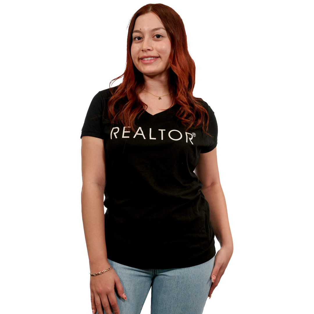REALTOR® | Women’s Perfect Tri V-Neck Tee Apparel Black X-Small 