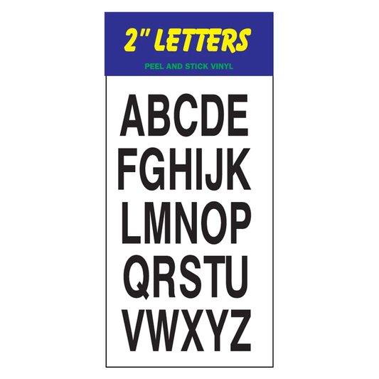 Vinyl Sign Stickers - 2" Letters Stickers Black  