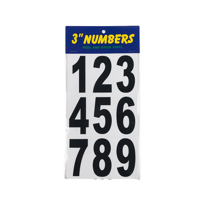 Vinyl Sign Stickers - 3" Numbers Stickers Black  